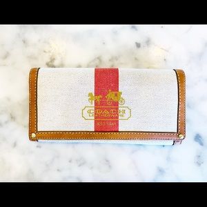 Coach Canvas Foldover Wallet, Leather Trim
